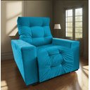 Ver imagem 1 de Poltrona Cris Retrátil Reclinável Papai e Mamãe para Sala de Tv Turquesa