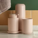 Ver imagem 4 de Porta Escova Pasta Dente Creme Dental Tampa Banheiro Pia Ou:Rosa