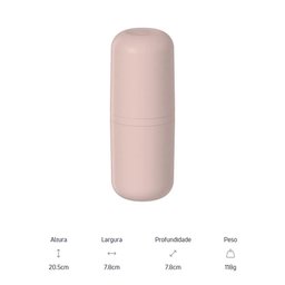 Porta Escova Pasta Dente Creme Dental Tampa Banheiro Pia Ou:Rosa - 2