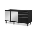 Ver imagem 1 de Gabinete Cozinha Mdf 1,44m Elegance com 6 Pés Pré-montado:nero