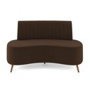 Ver imagem 3 de Sofá 2 Lugares Living 135cm Pé Palito Maraú Veludo Marrom K01 - D'Rossi