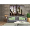 Ver imagem 1 de kit com 2 Quadros Decorativos Cidades com Moldura e Vidro para Sala Quarto Escritório e Clínica 62x9