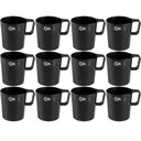 Ver imagem 1 de 12 Canecas 250ml Preto Empilháveis Escolar Achocolatado Café Chás Coza