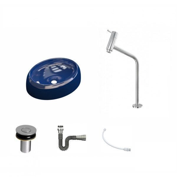 Kit Cuba OV39 C/Torneira Link 1062 Metal e Válvula Click 1 Polegada B e Sifão Cromado e Flexível Com - 2
