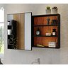 Armário De Banheiro Com Porta de Correr 80cm Astral Pto/Mad - 1