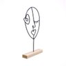 Enfeite de Metal com Base em Madeira Rosto Coração 30x17x4cm - 4