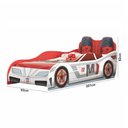 Ver imagem 3 de Cama Infantil Carros Fast Car Branco/ Vermelho Móveis Estrela c/ Colchão Ortobom