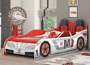 Ver imagem 1 de Cama Infantil Carros Fast Car Branco/ Vermelho Móveis Estrela c/ Colchão Ortobom