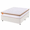 Ver imagem 1 de Cama Box Colchão Casal Molas Ensacadas Real 138x188x65cm Branco / Bege Inducol