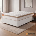 Ver imagem 2 de Cama Box Colchão Casal Molas Ensacadas Real 138x188x65cm Branco / Bege Inducol