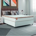 Ver imagem 2 de Cama Box Colchão Casal Molas Ensacadas Real 138x188x65cm Linho Branco / Bege Inducol