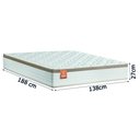 Ver imagem 4 de Cama Box Colchão Casal Molas Ensacadas Real 138x188x65cm Linho Branco / Bege Inducol