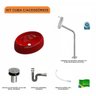 Kit Cuba Ov39 C/torneira Link 1062 Metal e Válvula Click 1 Polegada B e Sifão Cromado e Flexível com - 3