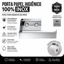 Ver imagem 3 de Porta Papel Higiênico com Adesivo na Parede Inox F.Df