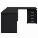 Ver imagem 4 de Mesa em L Escritório 1,50m Gaveteiro 4 Gavetas Pé Painel F5 Cor:preto