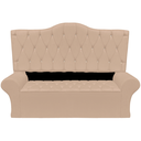 Ver imagem 2 de Conjunto Cabeceira Solteiro e Recamier Baú 90cm Calçadeira Banco Quarto Estofado:suede Bege Escuro