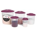 Ver imagem 5 de Kit 5 Potes Porta Mantimentos Grande Arroz Feijao Sal Acucar Multiuso Organizador Alimentos Plastico