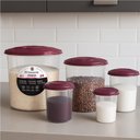 Ver imagem 3 de Kit 5 Potes Porta Mantimentos Grande Arroz Feijao Sal Acucar Multiuso Organizador Alimentos Plastico