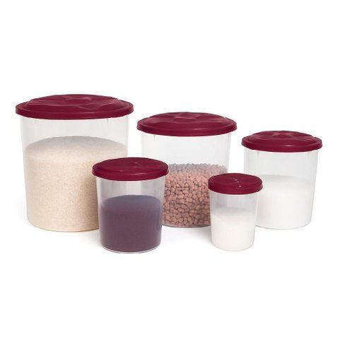 Kit 5 Potes Porta Mantimentos Grande Arroz Feijao Sal Acucar Multiuso Organizador Alimentos Plastico