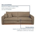 Ver imagem 5 de Sofá Cama Retrátil e Reclinável 2 Lugares Pés Madeira Maciça 210cm França Yescasa