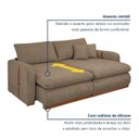 Ver imagem 4 de Sofá Cama Retrátil e Reclinável 2 Lugares Pés Madeira Maciça 210cm França Yescasa