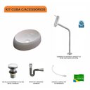 Ver imagem 3 de Kit Cuba Ov39 C/torneira Link 1062 Metal e Válvula Click 1 Polegada G e Sifão Cromado e Flexível com