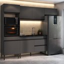 Ver imagem 4 de Armário Cozinha Modulada Completa 251,5cm Milano Multimóveis Mp2398 Cinza