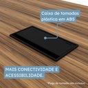 Ver imagem 7 de Mesa de Reunião 2,00m Pé Quadrado Metal 1c Tomada Ng Pr F5 Cor:nogal com Preto