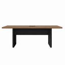 Ver imagem 4 de Mesa de Reunião 2,00m Pé Quadrado Metal 1c Tomada Ng Pr F5 Cor:nogal com Preto