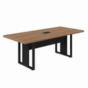 Ver imagem 3 de Mesa de Reunião 2,00m Pé Quadrado Metal 1c Tomada Ng Pr F5 Cor:nogal com Preto