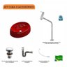Kit Cuba Ov39 C/torneira Link 1062 Metal e Válvula Click 1 Polegada G e Sifão Cromado e Flexível com - 3