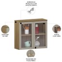 Ver imagem 3 de Armário de Cozinha 80cm 2 Portas com Vidro Nádia Mocca/avelã L01 - Mpozenato
