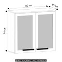 Ver imagem 4 de Armário de Cozinha 80cm 2 Portas com Vidro Nádia Mocca/avelã L01 - Mpozenato