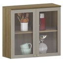 Ver imagem 2 de Armário de Cozinha 80cm 2 Portas com Vidro Nádia Mocca/avelã L01 - Mpozenato