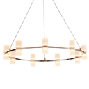 Ver imagem 2 de Pendente Candel Dourado e Branco (d)62cm (a)10.5cm 18x2w 3000k 2880lm - Jj001