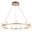 Ver imagem 3 de Pendente Candel Dourado e Branco (d)62cm (a)10.5cm 18x2w 3000k 2880lm - Jj001