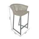 Ver imagem 5 de Conjunto Bistrô Champanheira Cinza Tampo Ripado e 2 Banquetas Reis Corda Náutica Areia