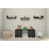 Mesa Organizadora de Brinquedos Infantil 120cm 2 Baús 100% Mdf Plancasa:preto - 2