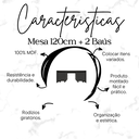 Ver mais imagens de Mesa Organizadora de Brinquedos Infantil 120cm 2 Baús 100% Mdf Plancasa:preto