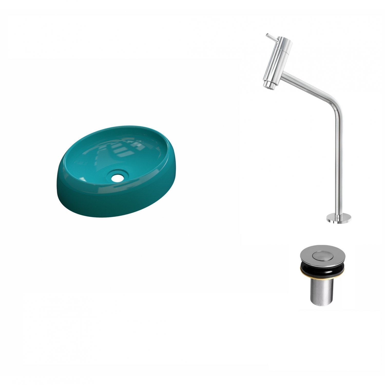 Kit Cuba Ov39 com Torneira Link 1062 Metal e Válvula Click 1 Polegada B Compace - 2