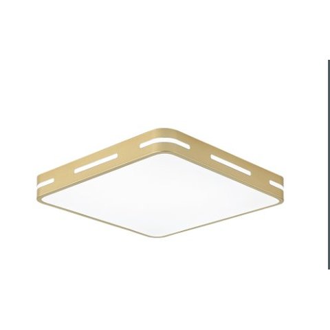 Plafon de Sobrepor Quadrado Dourado 40cm Led 30w 3 em 1 Bivolt Paris Luz