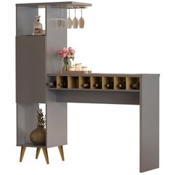 Bancada Balcao Bar Adega 1 PT 8 Nichos WE86 Cinza Mell MPRI - 1