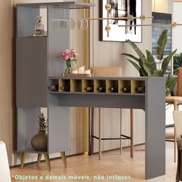 Bancada Balcao Bar Adega 1 PT 8 Nichos WE86 Cinza Mell MPRI - 2