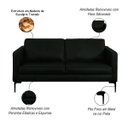 Ver imagem 3 de Sofá Decorativo Sala de Estar Europa 2 Lugares 180cm Couro Verde - Mozzelar