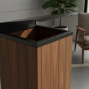 Ver imagem 2 de Lixeira de Madeira Plástica com Tampa Basculante - Preta - 96 L