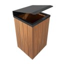 Ver imagem 1 de Lixeira de Madeira Plástica com Tampa Basculante - Preta - 96 L