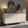Buffet Decorativo Flow de 4 Portas - Ej Móveis - Off White e Freijó - 2