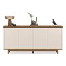 Buffet Decorativo Flow de 4 Portas - Ej Móveis - Off White e Freijó - 1