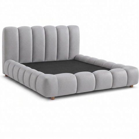 Cama Japonesa com Cabeceira King Nuvem Factor Estofada Off White Sallar Home