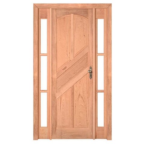 Kit Porta de Madeira Maciça PE22 Batente Duplo Cedro Arana Esel 213AX146L Lado Esquerdo